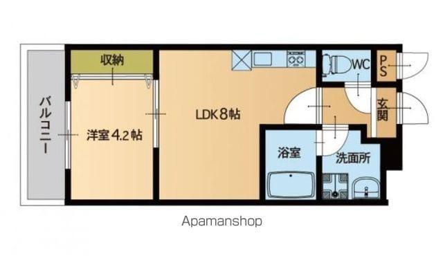 ウェリス花畑(1LDK/2階)の間取り写真