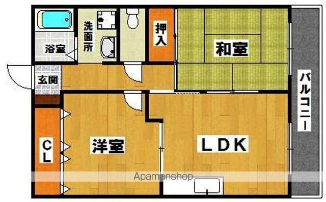 シャルム香ヶ丘(2LDK/3階)の間取り写真