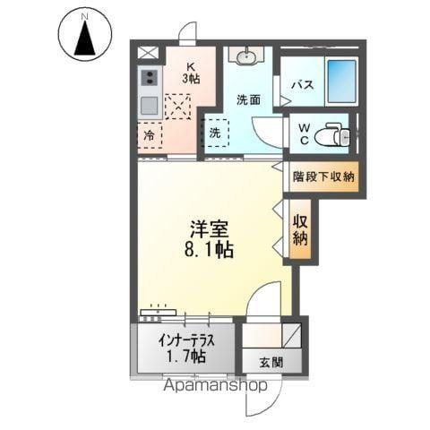 仲間町アパートA棟(1K/1階)の間取り写真