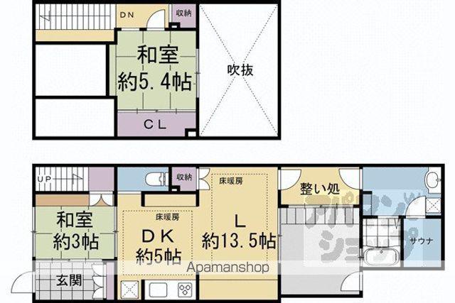 京福北野線 北野白梅町駅 徒歩10分 2階建 築127年(2LDK)の間取り写真