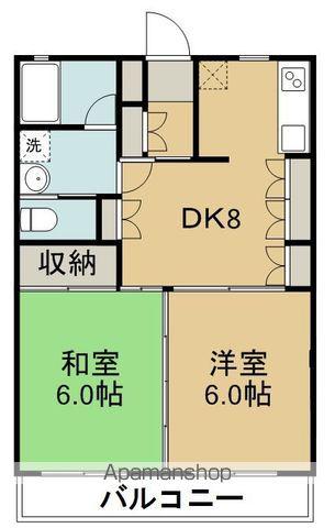 高砂シティハイツ(2DK/1階)の間取り写真