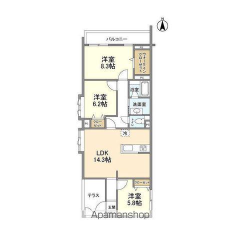 メゾネットミユキ(3LDK/1階)の間取り写真