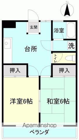 シャイニングマンション(2DK/3階)の間取り写真