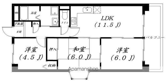 メゾンイルオー(3LDK/2階)の間取り写真