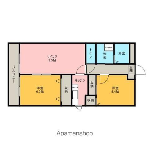 アミザージ波多江(2LDK/2階)の間取り写真