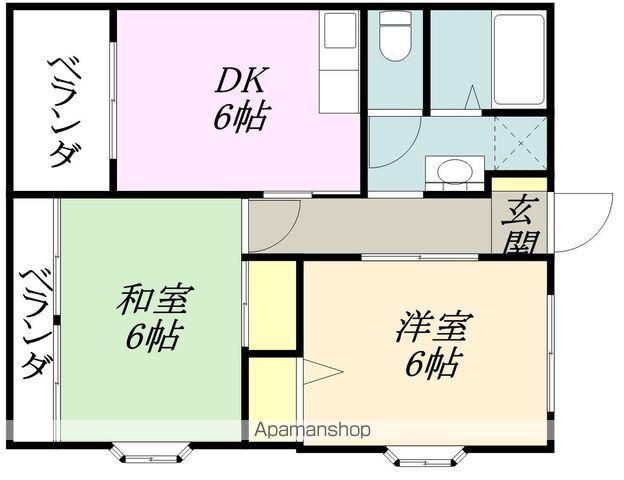 ベルシャンテ(2DK/1階)の間取り写真