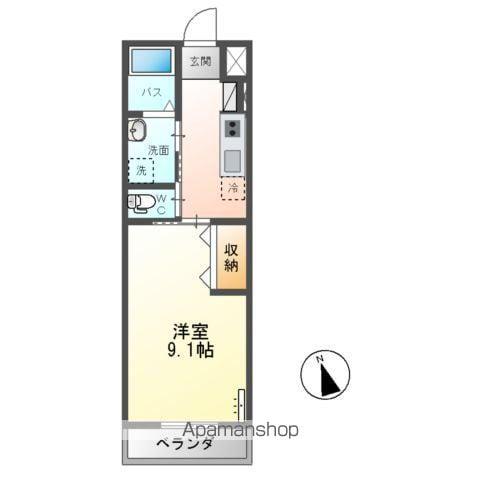 フランシーズ(1K/2階)の間取り写真