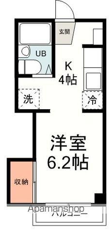 スカイハイツ A(ワンルーム/1階)の間取り写真