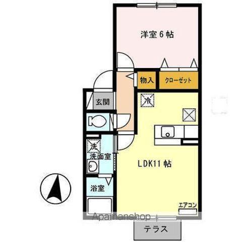 CASA4155(1LDK/1階)の間取り写真