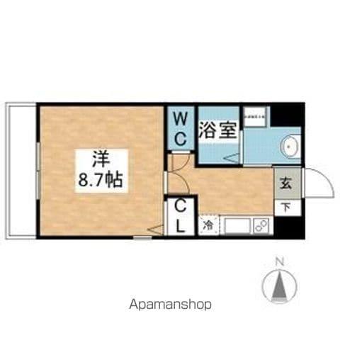 丹下キアーロ(1K/8階)の間取り写真