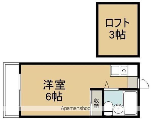 プラザ・ドゥ・スプリング(ワンルーム/2階)の間取り写真