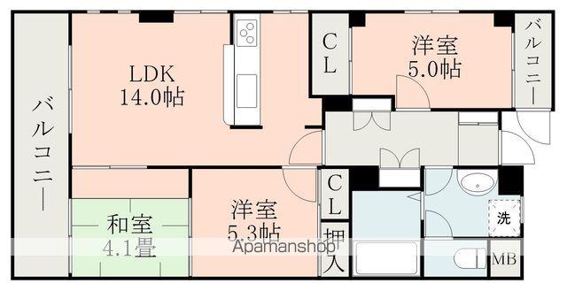 ティアラビル(3LDK/3階)の間取り写真