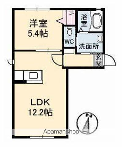 グランラシュレC棟(1LDK/1階)の間取り写真