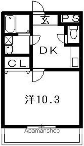 ファミール西町(1K/1階)の間取り写真
