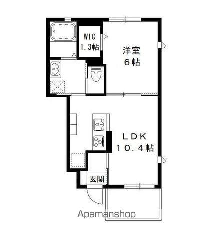 マリーパレスC(1LDK/1階)の間取り写真