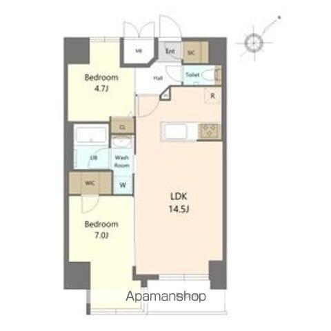 SーRESIDENCE大曽根BRESA 家具家電プ(2LDK/9階)の間取り写真