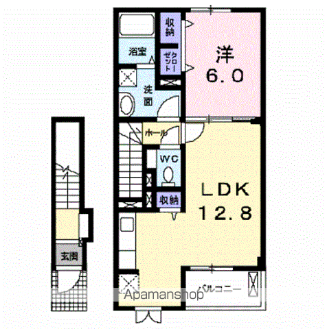 サン グレイスA(1LDK/2階)の間取り写真