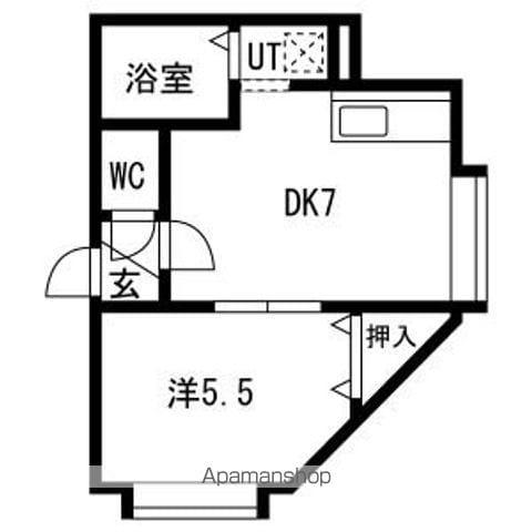 カーサー平和通(1DK/3階)の間取り写真