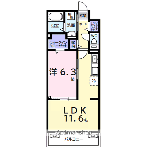 リバーサイドⅡ(1LDK/2階)の間取り写真