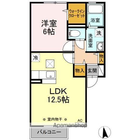 ブルートレソール(1LDK/1階)の間取り写真