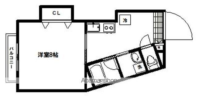 フォレストヒルサイド国見(1K/2階)の間取り写真