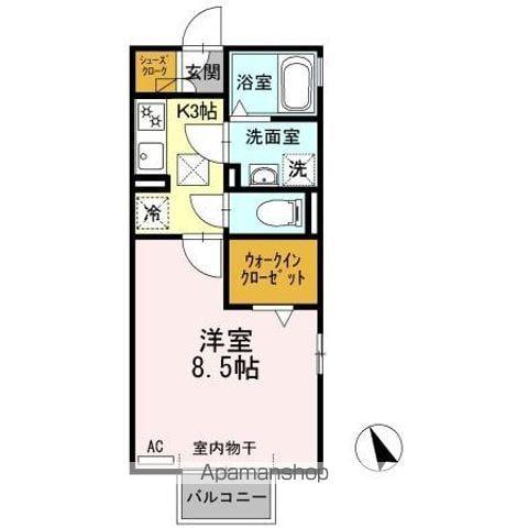 VIEW COURT Ⅴ(1K/1階)の間取り写真