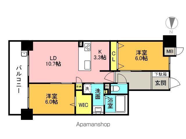 アルファスマート丸亀中府(2LDK/7階)の間取り写真