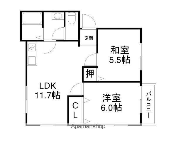 NASU5(2LDK/2階)の間取り写真