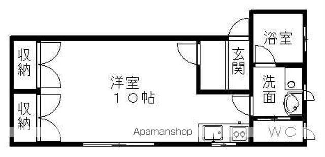 エクセルハイツ(ワンルーム/1階)の間取り写真