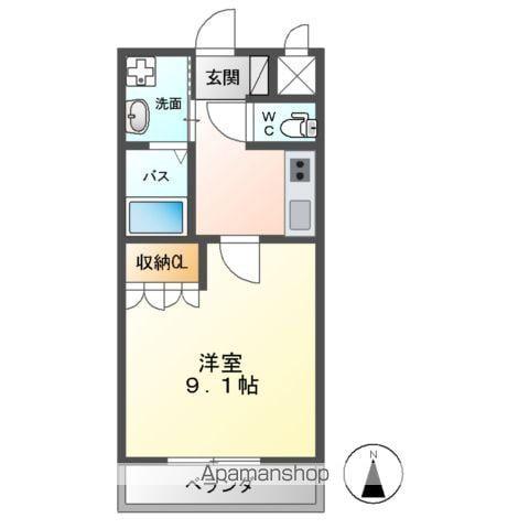 シャトレひだまり(1K/2階)の間取り写真