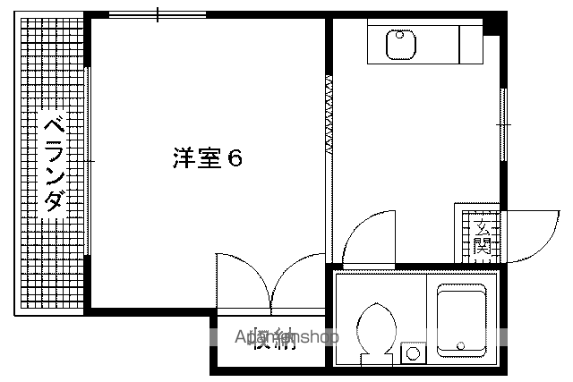 フィルビテッツァ高野(1K/2階)の間取り写真