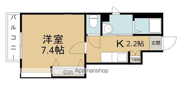 ブルア シエロ(1K/1階)の間取り写真