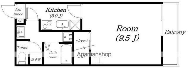 CARRERA(1K/2階)の間取り写真