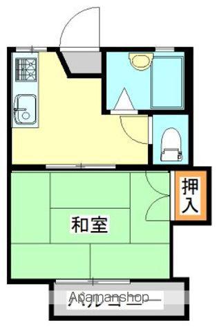 ハッピータウン(1K/2階)の間取り写真