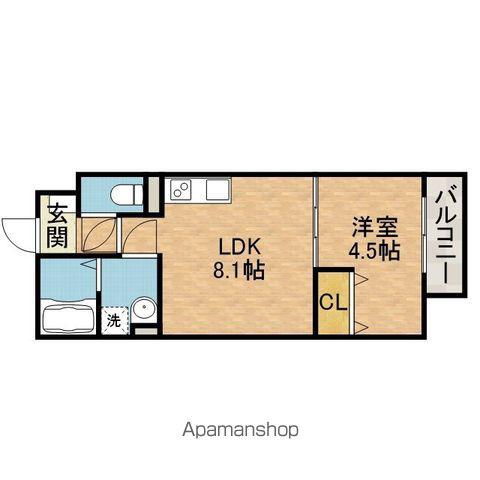 フォレ下穂積(1LDK/1階)の間取り写真