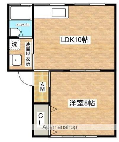 ハイツアカサカ(1LDK/2階)の間取り写真