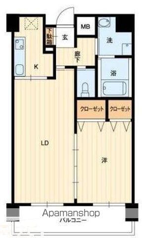 アルファレガロ栗林(1LDK/9階)の間取り写真
