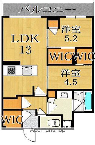 ラヴィーナ大和西大寺(2LDK/4階)の間取り写真