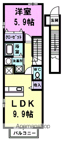 KSハウス(1LDK/2階)の間取り写真