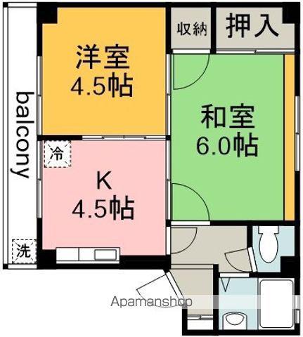 大越マンション(2K/5階)の間取り写真