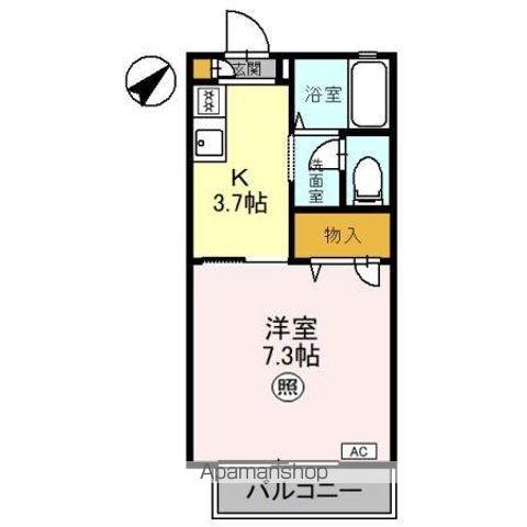 レオン A棟(1K/2階)の間取り写真