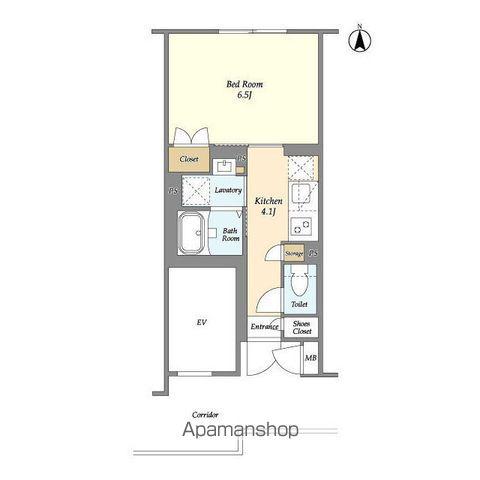 ラクラス中野南台(1K/2階)の間取り写真