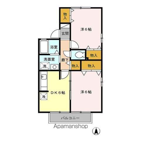アメニティ名倉E(2DK/2階)の間取り写真