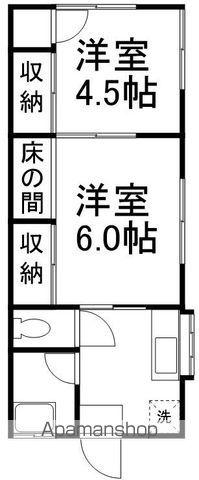 コーポ中原(2K/2階)の間取り写真