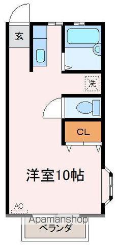 ハイツ遠山ⅡB(ワンルーム/1階)の間取り写真