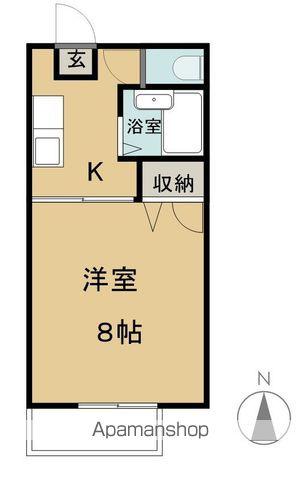 フレグランス附中駅前(1K/2階)の間取り写真