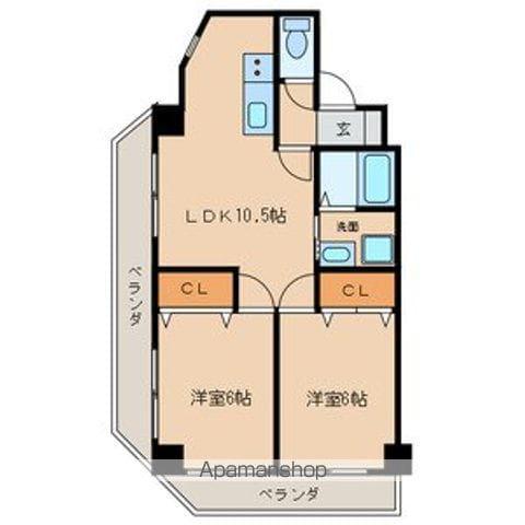 パラッツオダンケ(2LDK/5階)の間取り写真