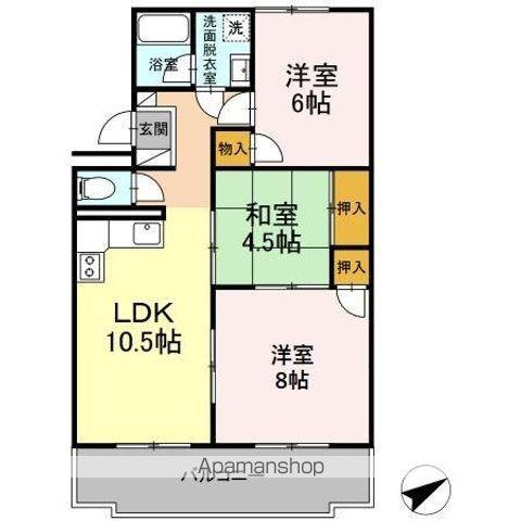 ローズハイツ川口(3LDK/4階)の間取り写真
