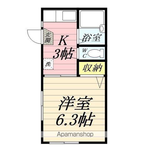 ハイツタカヤマ(1K/1階)の間取り写真