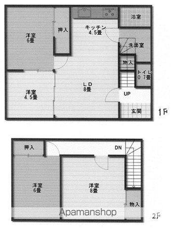 札幌市南北線 麻生駅 バス乗車時間:15分 屯田4−5バス停で下車 徒歩5分 2階建 築27年(3LDK)の間取り写真